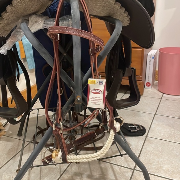 Weaver Leather Deluxe Latigo Leather Side Pull Double Nose - Picture 3 of 7